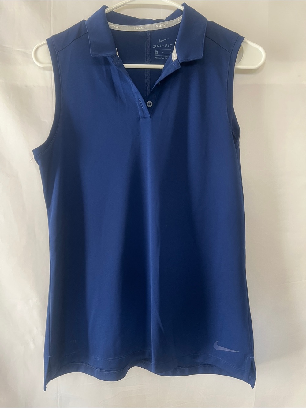 Nike Women's Sleeveless Dri-FIT Polo Tank Top in Royal Blue, Size M